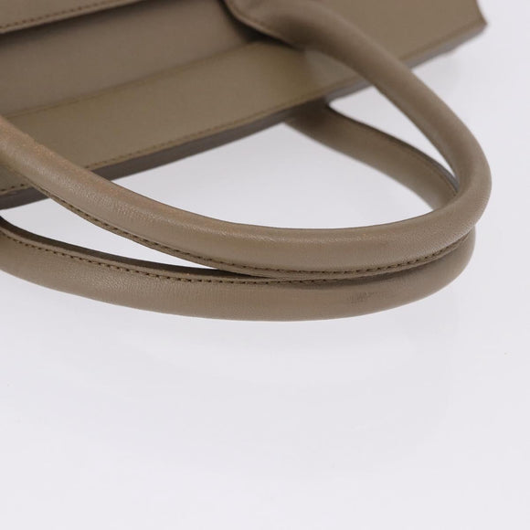 SAINT LAURENT Hand Bag Leather PVC Beige Auth ka5883