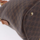 CELINE Macadam Canvas Hand Bag PVC Leather Brown Gold Auth ka5884-12