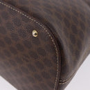 CELINE Macadam Canvas Hand Bag PVC Leather Brown Gold Auth ka5884-13