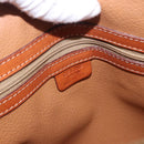 CELINE Macadam Canvas Hand Bag PVC Leather Brown Gold Auth ka5884-16