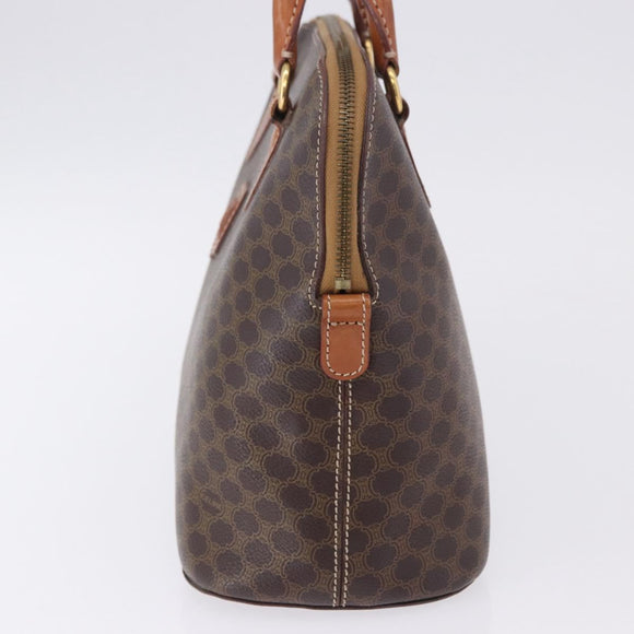 CELINE Macadam Canvas Hand Bag PVC Leather Brown Gold Auth ka5884