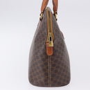 CELINE Macadam Canvas Hand Bag PVC Leather Brown Gold Auth ka5884-5