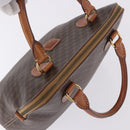CELINE Macadam Canvas Hand Bag PVC Leather Brown Gold Auth ka5884-6