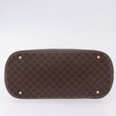 CELINE Macadam Canvas Hand Bag PVC Leather Brown Gold Auth ka5884-9
