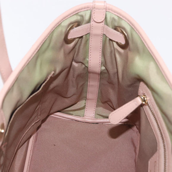 Christian Dior Canage Hand Bag Coated Canvas Pink Gold Auth ka5885