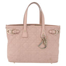 Christian Dior Canage Hand Bag Coated Canvas Pink Gold Auth ka5885-13