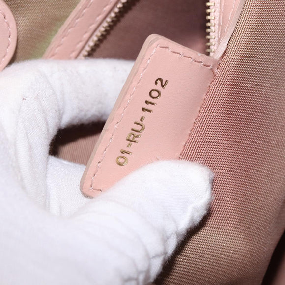 Christian Dior Canage Hand Bag Coated Canvas Pink Gold Auth ka5885