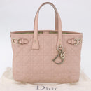 Christian Dior Canage Hand Bag Coated Canvas Pink Gold Auth ka5885-12