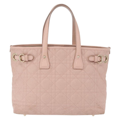 Christian Dior Canage Hand Bag Coated Canvas Pink Gold Auth ka5885 - 0