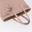 Christian Dior Canage Hand Bag Coated Canvas Pink Gold Auth ka5885-6