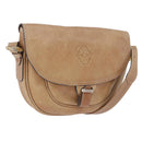 LOEWE Shoulder Bag Leather Beige Gold Auth ka5886-1