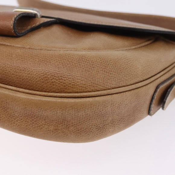 LOEWE Shoulder Bag Leather Beige Gold Auth ka5886