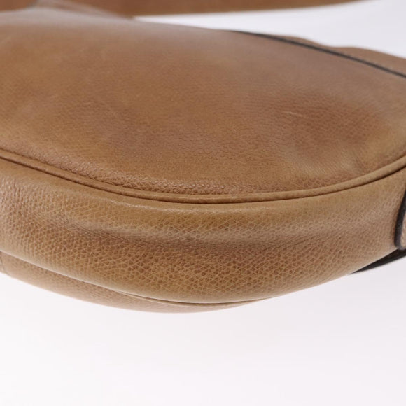 LOEWE Shoulder Bag Leather Beige Gold Auth ka5886