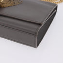 SAINT LAURENT Chain Kate Shoulder Bag Leather Gray Gold Auth ka5887M-15