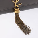 SAINT LAURENT Chain Kate Shoulder Bag Leather Gray Gold Auth ka5887M-9