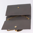 SAINT LAURENT Chain Kate Shoulder Bag Leather Gray Gold Auth ka5887M-10