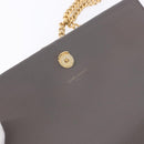 SAINT LAURENT Chain Kate Shoulder Bag Leather Gray Gold Auth ka5887M-19