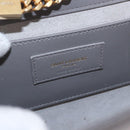 SAINT LAURENT Chain Kate Shoulder Bag Leather Gray Gold Auth ka5887M-20