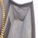 SAINT LAURENT Chain Kate Shoulder Bag Leather Gray Gold Auth ka5887M-21