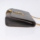 SAINT LAURENT Chain Kate Shoulder Bag Leather Gray Gold Auth ka5887M-3