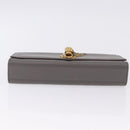 SAINT LAURENT Chain Kate Shoulder Bag Leather Gray Gold Auth ka5887M-5