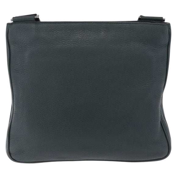 PRADA Shoulder Bag Leather Green Silver Auth ka5888V