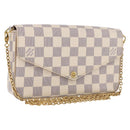 LOUIS VUITTON Damier Azur Pochette Felicie Chain Wallet N63106 LV Auth ka5889A-1