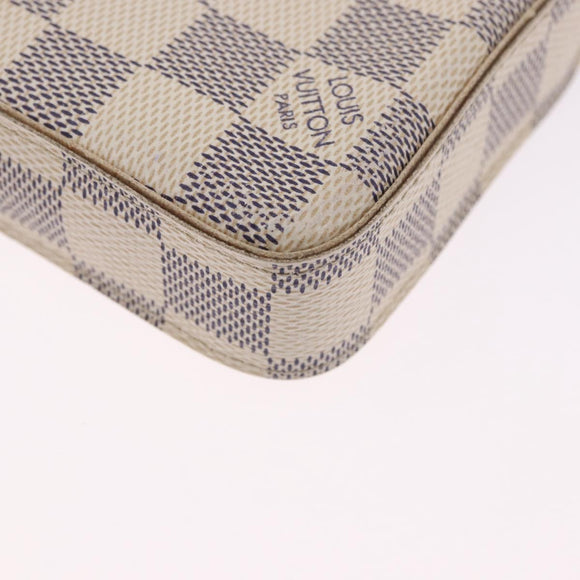 LOUIS VUITTON Damier Azur Pochette Felicie Chain Wallet N63106 LV Auth ka5889A