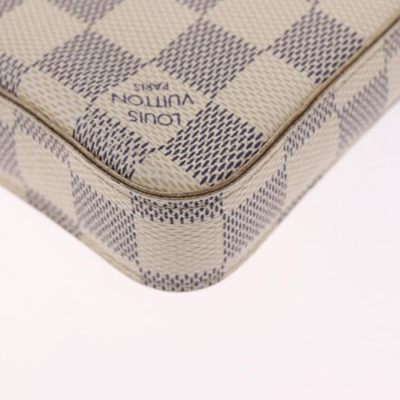 LOUIS VUITTON Damier Azur Pochette Felicie Chain Wallet N63106 LV Auth ka5889A