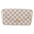 LOUIS VUITTON Damier Azur Pochette Felicie Chain Wallet N63106 LV Auth ka5889A-13