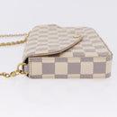 LOUIS VUITTON Damier Azur Pochette Felicie Chain Wallet N63106 LV Auth ka5889A-5