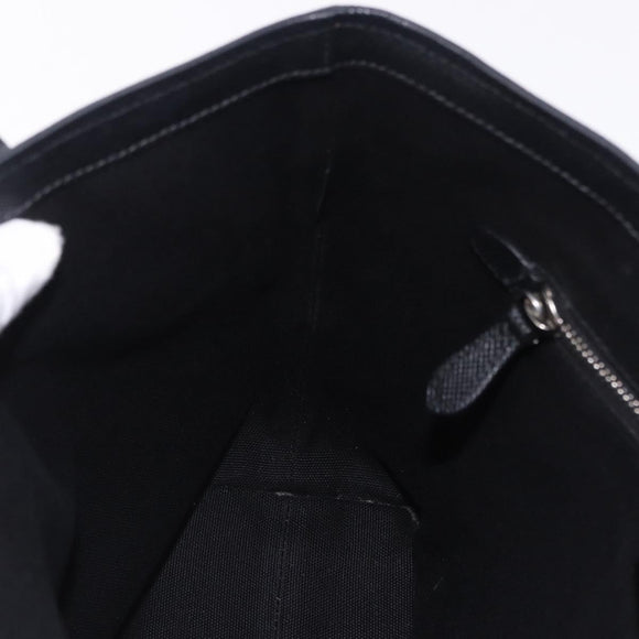 PRADA Tote Bag Saffiano leather Black Silver Auth ka5890V