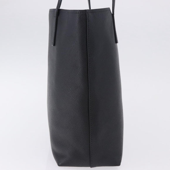 PRADA Tote Bag Saffiano leather Black Silver Auth ka5890V