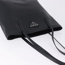 PRADA Tote Bag Saffiano leather Black Silver Auth ka5890V-6