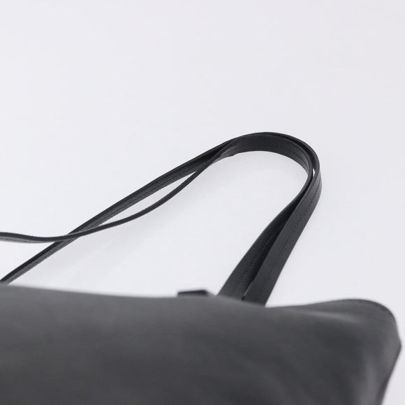 PRADA Tote Bag Saffiano leather Black Silver Auth ka5890V