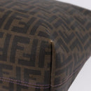 FENDI Zucca Canvas Tote Bag PVC Brown Black Auth ka5891-11