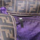 FENDI Zucca Canvas Tote Bag PVC Brown Black Auth ka5891-19