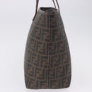 FENDI Zucca Canvas Tote Bag PVC Brown Black Auth ka5891-4