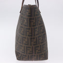 FENDI Zucca Canvas Tote Bag PVC Brown Black Auth ka5891-5