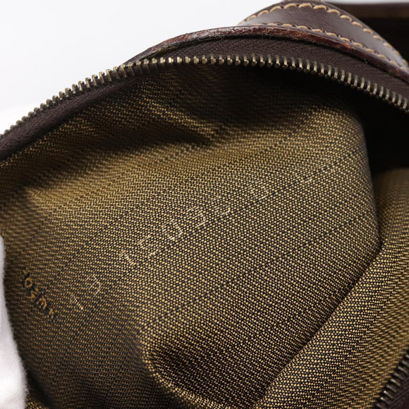 FENDI Zucca Canvas Hand Bag Black Brown Auth ka5892