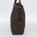 FENDI Zucca Canvas Hand Bag Black Brown Auth ka5892-5