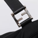 FENDI Hand Bag Cotton jersey Black Silver Auth ka5894-10
