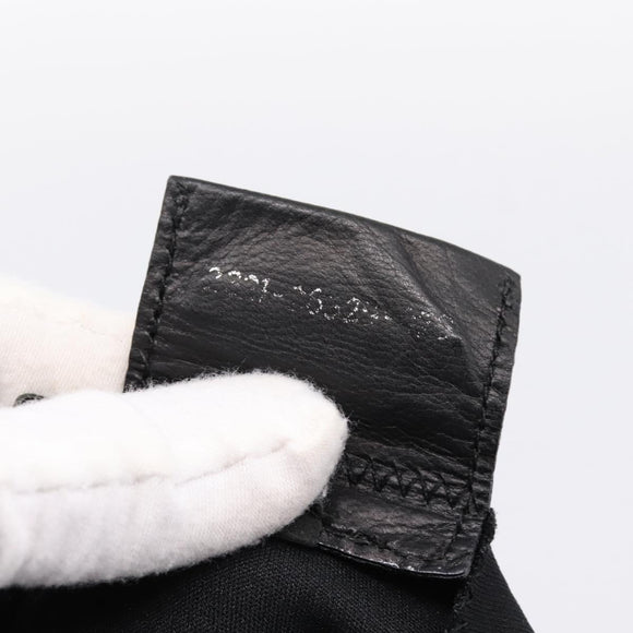 FENDI Hand Bag Cotton jersey Black Silver Auth ka5894