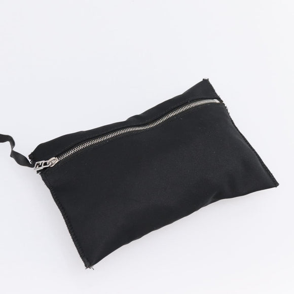 FENDI Hand Bag Cotton jersey Black Silver Auth ka5894