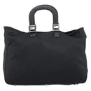 FENDI Hand Bag Cotton jersey Black Silver Auth ka5894-2