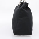 FENDI Hand Bag Cotton jersey Black Silver Auth ka5894-3