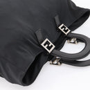 FENDI Hand Bag Cotton jersey Black Silver Auth ka5894-6