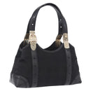 GUCCI Hand Bag Canvas Black Gold 145761 Auth ka5897V-1