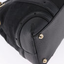 GUCCI Hand Bag Canvas Black Gold 145761 Auth ka5897V-9