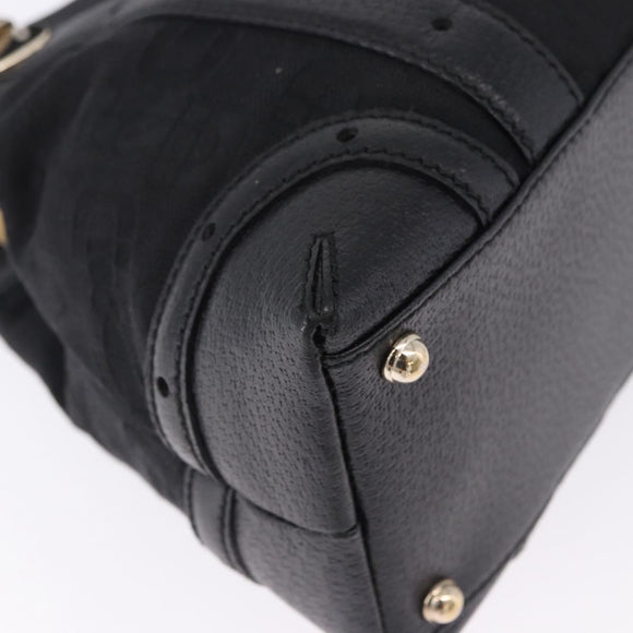 GUCCI Hand Bag Canvas Black Gold 145761 Auth ka5897V
